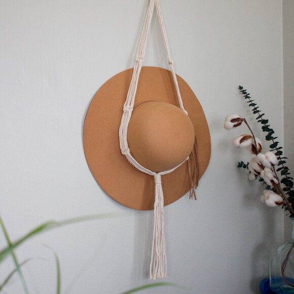 Boho Macrame Hat Hanger - Picture 2 of 4